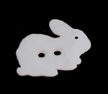 Kids button as a rabbit in white 18 mm 0,71 inch